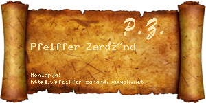Pfeiffer Zaránd névjegykártya